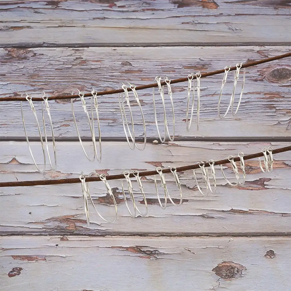 12 пар/упак. железные серьги-кольца для изготовления ювелирных изделий своими