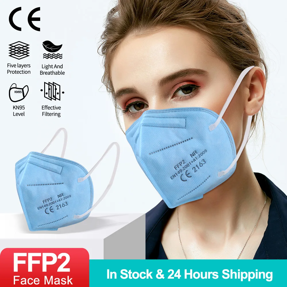Ffp2mask KN95 маска с фильтром из 5 слоев Fpp2 Mascarillas CE многоразовые маски для лица