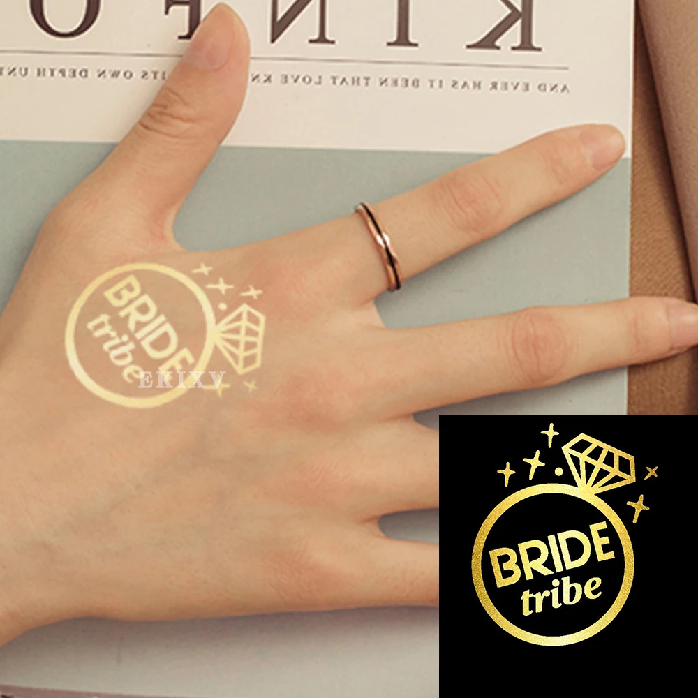 Водостойкие поддельные татуировки корона для кладки Временные бронзовые