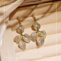 real 18k rose gold color garnet earring for women natural gemstone cushion zirconia bizuteria orecchini oorbellen drop earring