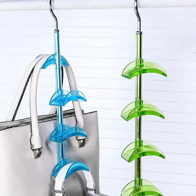360 Degree Rotating 4 Layer Bag Hanger Belt Necktie Organizer Space Saving Tie Hanging Holder Wardrobe Storage Display Rack 39cm | Дом и сад