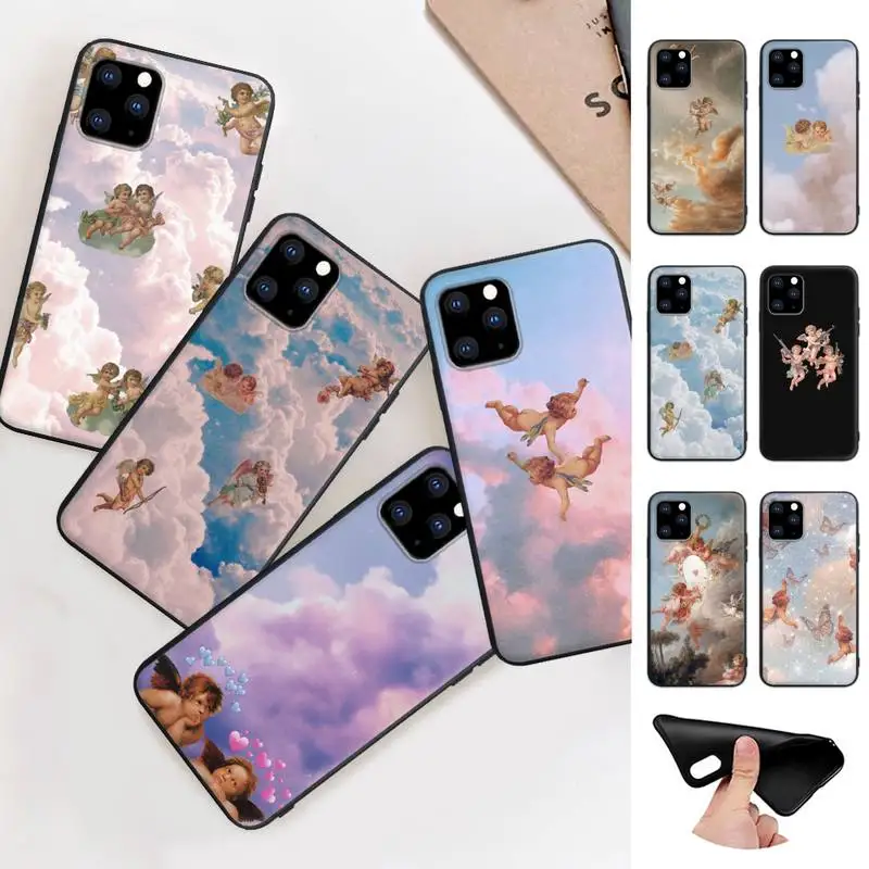 

Clouds Clow Angels Black Silicone Mobile Phone Cover Case For Huawei P9 P10 P20 P30 P40 Lite Pro P Smart 2019 2020