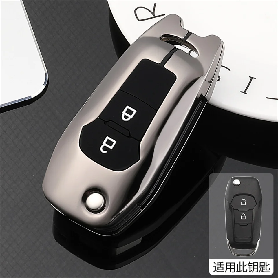 Custodia Cover chiave auto per Ford Fusion Fiesta Escort Mondeo Everest Ranger accessori portachiavi auto coperchio chiave supporto tappo proteggi Set - H0fc4800b93fa4d08b0650aaa80807c72D