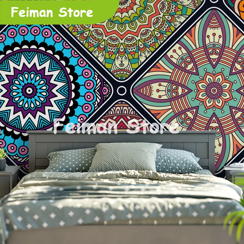 Большие размеры многоцветный красивый МАНДАЛА ГОБЕЛЕН навесной пляж полотенце