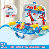 children pretend play toys for girls boys kitchen simulation cooking dressing doctor suitcase tools kids educational toys