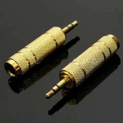

2Pack 3.5mm Male to 6.5mm Female Plug Stereo Gold-Plating Audio Adapter Converter Headphone