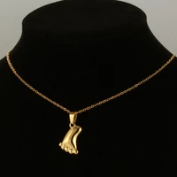 necklace female simple 2022 fashion new gold foot stainless steel pendant neck chain ladies must have casual accessories