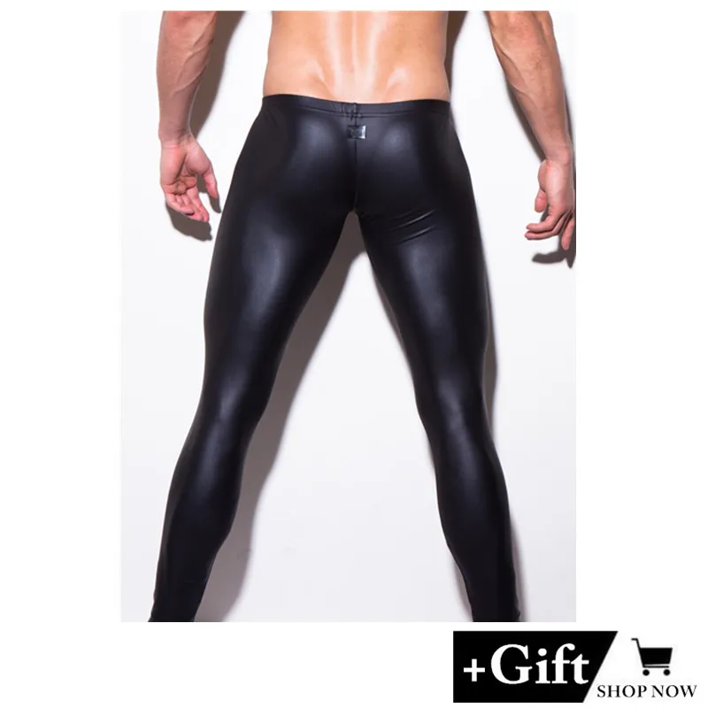 

Men Faux leather trousers nightclub tights casual pants leggings slim home pants Fitness pants Pajamas Sexy Sleep Bottoms New