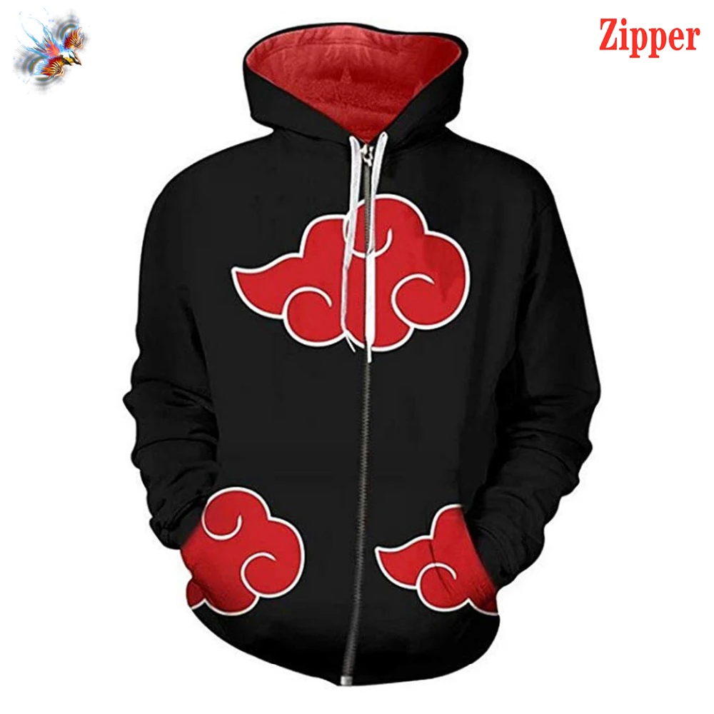 

New Fashion Unsiex Sweatshirt 3D Hoodies Men Women Printed Anime Akatsuki Hoodie Cosplay Streetwear Tracksuit Zipper Hoody