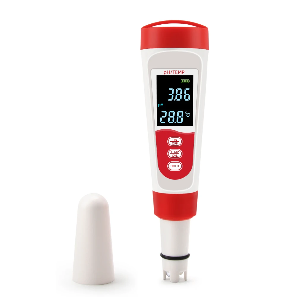 

PH Meter Temperature Digital Tester Water Quality Monitor Purity Test Thermometer for Pool Drinking Water Aquarium LCD