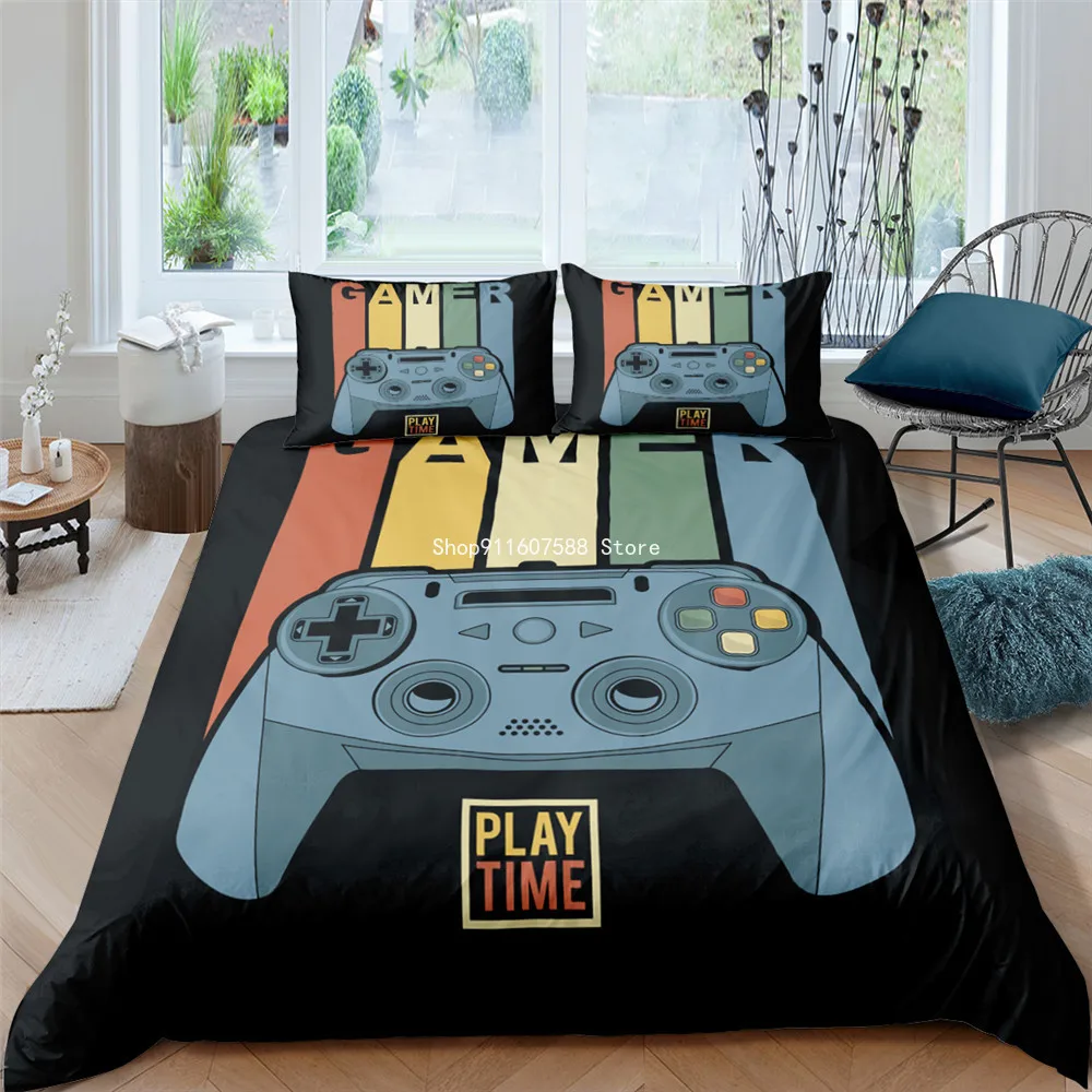 

Luxury 3d Gamer Duvet Cover Cartoon Bedding Sets Kids Boys Bed Set Game Quilt Comforter Covers 2/3 Pcs King Queen Single