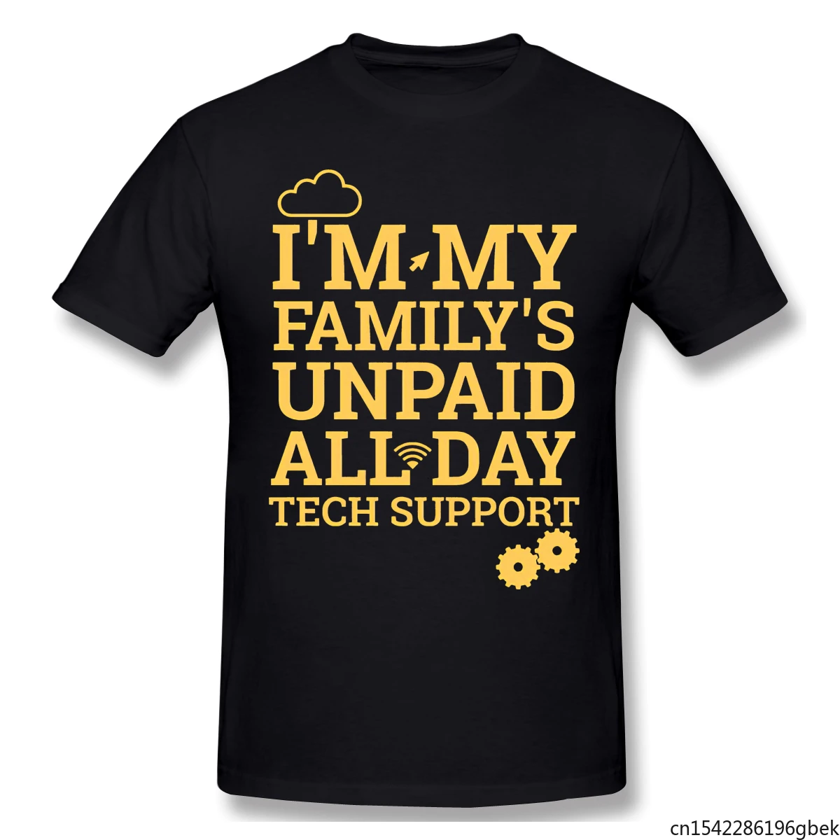 

Мужская футболка из ПК «Я моя семья неоплаченная на весь день»