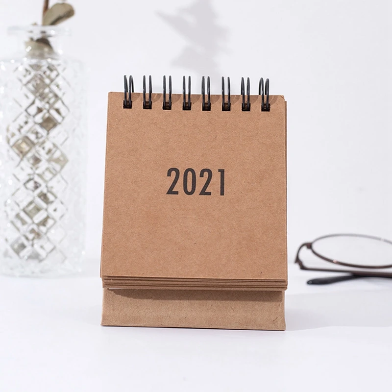 

2021 Simple Portable Small Desk Calendar Notepad Year Calendar Planner Desktop Decoration