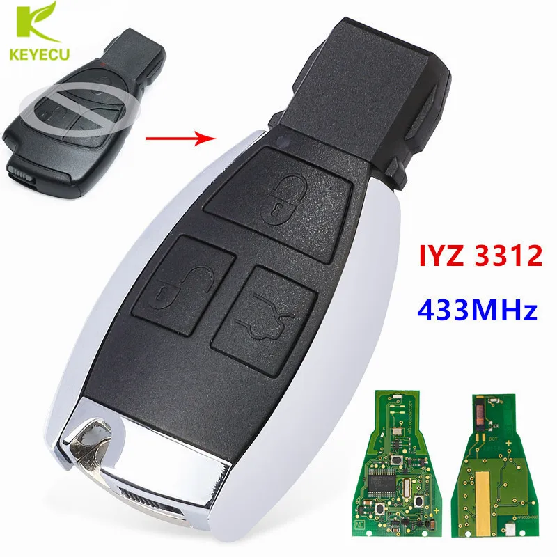 Запасной модифицированный умный дистанционный ключ KEYECU брелок с 3 кнопками 433 МГц