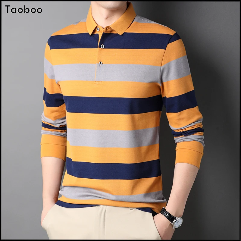 Taoboo 2022 новая рубашка поло в деловом стиле мужская одежда с длинным рукавом