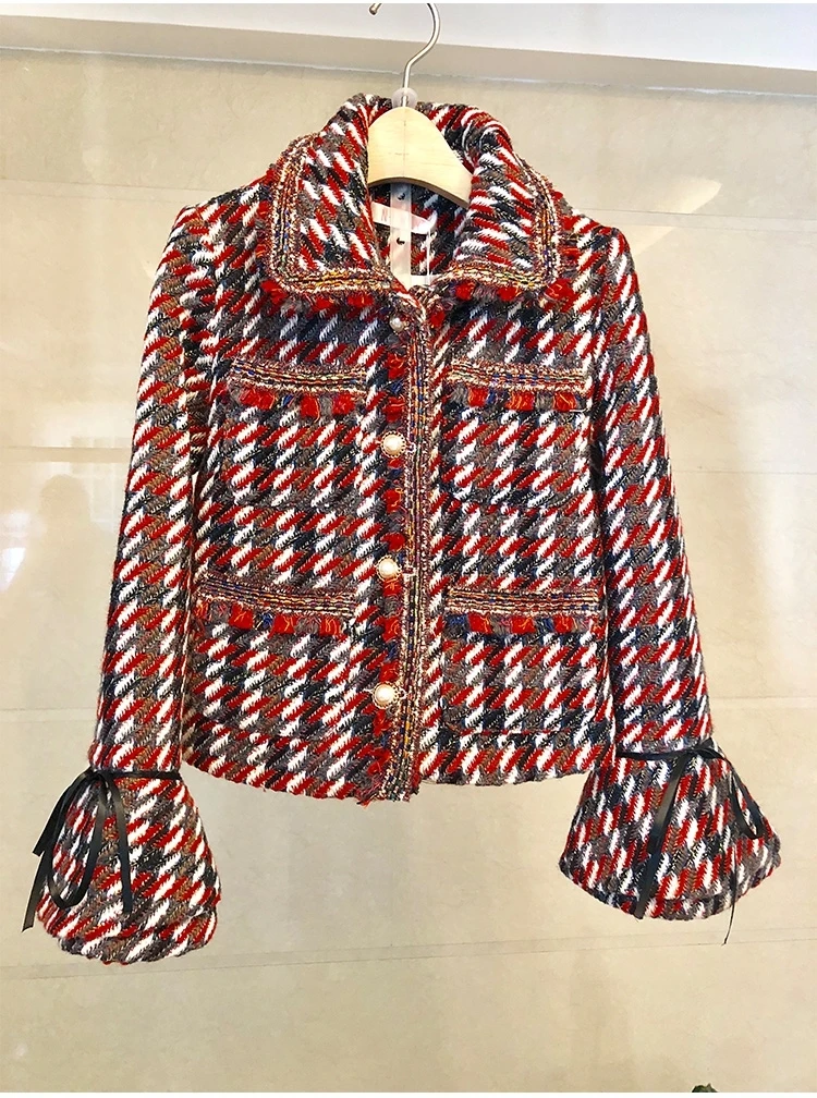 

Suits Women Runway Luxury Designers Elegant Office Ladies Formal Tweed Blazer Jacket Coat Mini Skirt 2 Piece Sets Winter