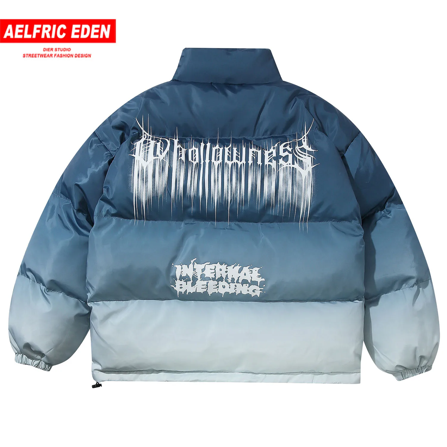 Aelfric Eden хип хоп градиентное граффити толстая стеганая парка уличная одежда Harajuku