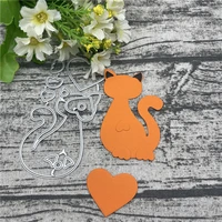 love cat bow metal cutting dies for diy scrapbooking album embossing paper cards decorative crafts
