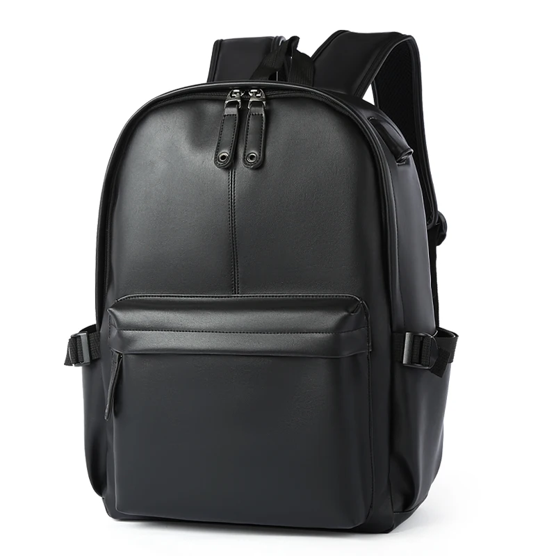 New Men Leather Backpacks Fashion Black School Bags for Teenagers Boys Casual College Book Bag Laptop Waterproof Backpacks