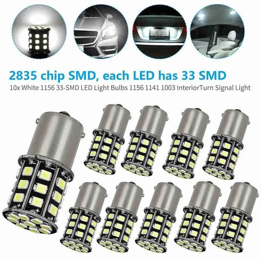 

4/8 шт., белые светодиодные лампы 1156 33-SMD