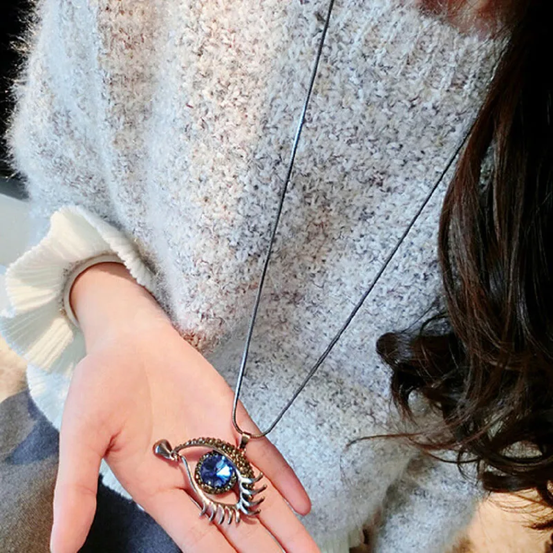 Ожерелье женское с голубыми глазами чокер надписью Fashion подвеска массивное