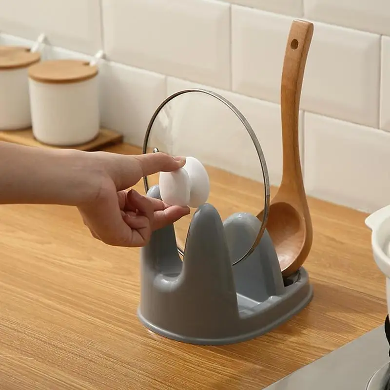 

1Pcs Kitchen Accessories Spoon Pot Lid Shelf Cooking Sponge Organizer Pan Holder Kitchen Rack Dish Storage Lid Rack Stand F9M1