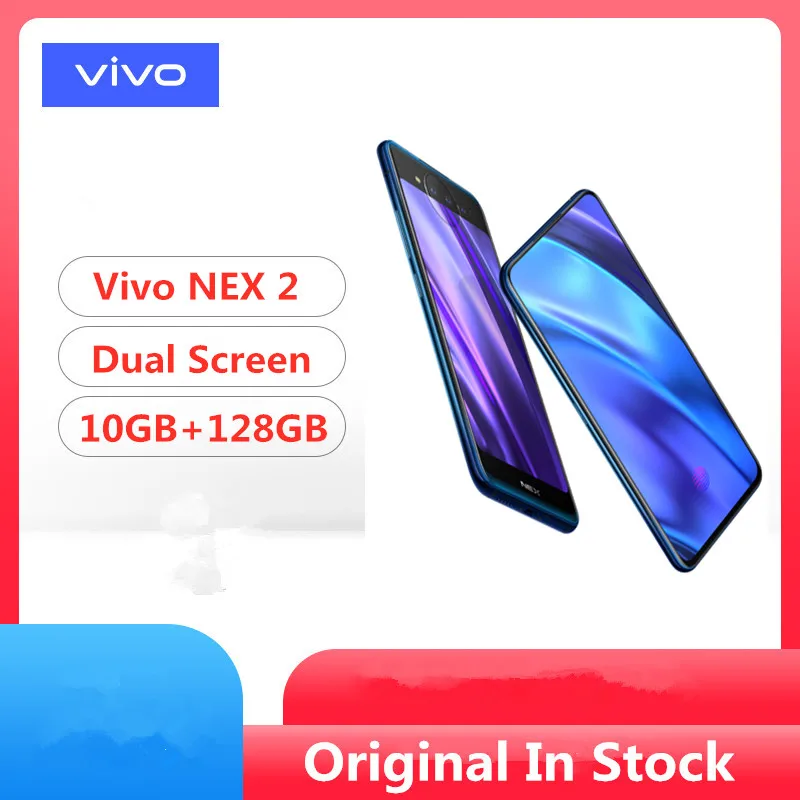 DHL, быстрая, Vivo Nex 2, мобильный телефон Snapdragon 845, Android 9,0, 6,39 дюймов+ 5,49 дюймов, двойной экран, 10 Гб ram, 128 ГБ rom, Face ID