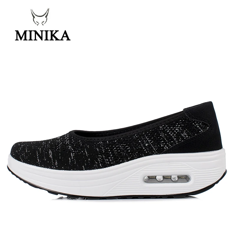 Minika/Коллекция года; сезон весна; женские удобные женские туфли на плоской платформе; дышащая обувь; zapatos mujer; женские водонепроницаемые мокасины; обувь для фитнеса