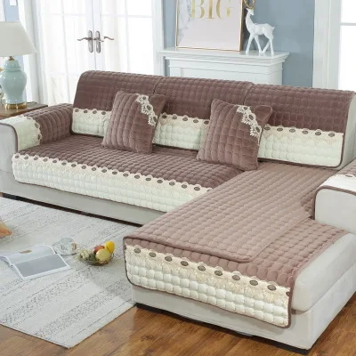 Прошитой подошве Теплые зимние плюшевые Тапочки диванную подушку четыре сезона