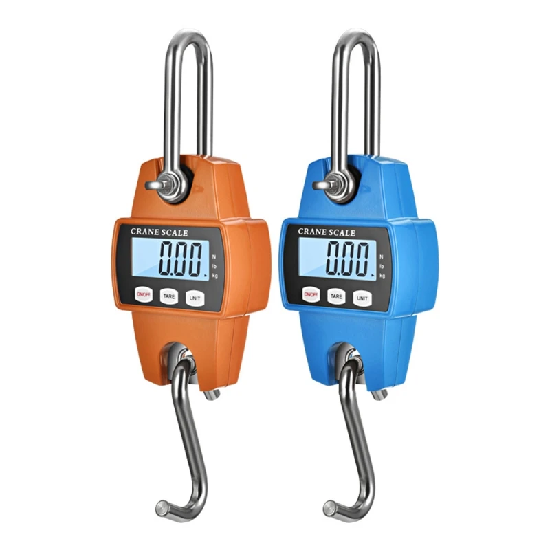 Engineering Plastic Digital Hanging Scales Handheld 300Kg Mini Cranes Scales with Hook for Farm Hunting Fishing Outdoor