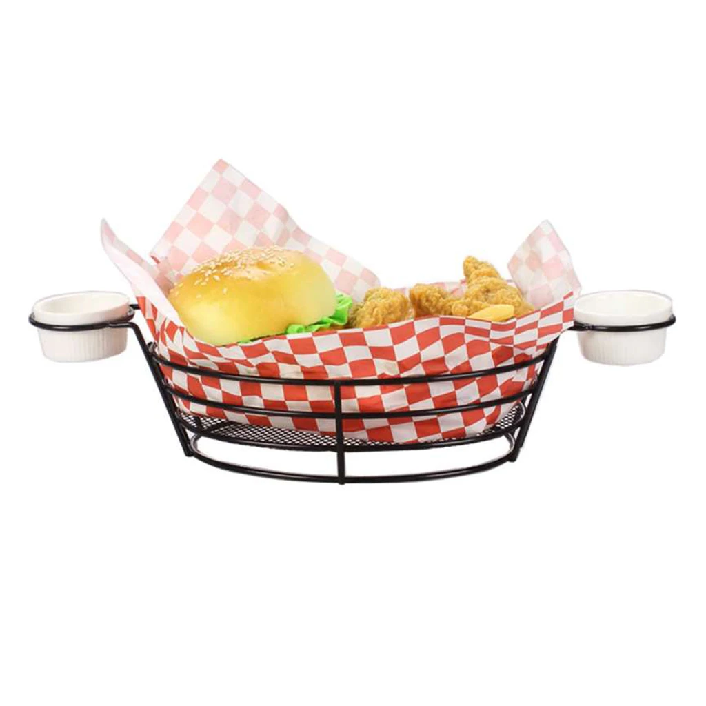 Нержавеющая сталь картофель фри сервировочная корзина проволочная с держателем