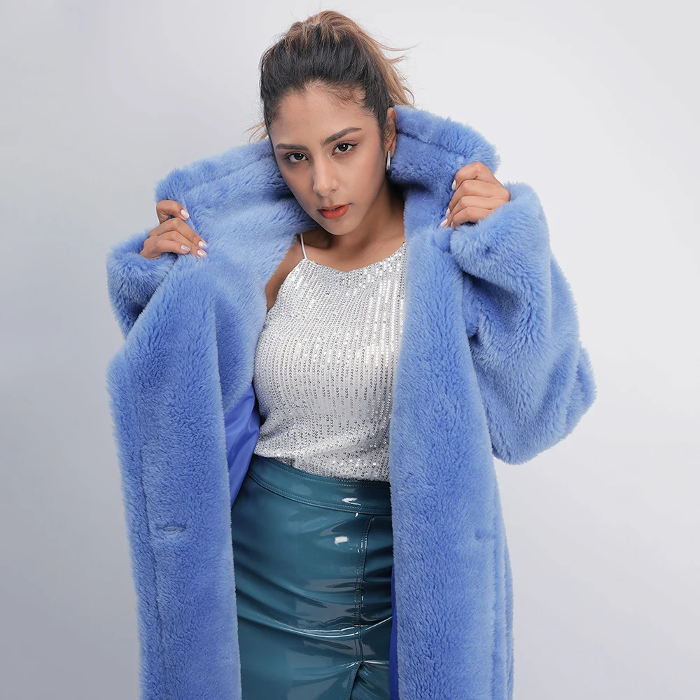 Jxwatcher женская 100% настоящая овечья дубленка зимние шубы с длинными рукавами и