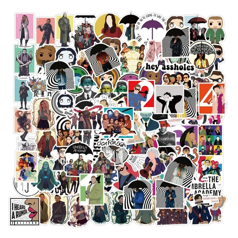 

10/50/100pcs/pack Umbrella Academy Classic TV Show Graffiti Sticker Skateboard Box Computer Notebook Sticker Waterproof