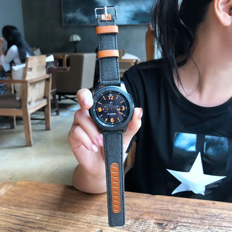 Ремешок для Samsung Galaxy Watch 46 мм Gear S3 Huawei GT 2 Amazfit GTR 47 кожаный плетеный нейлоновый