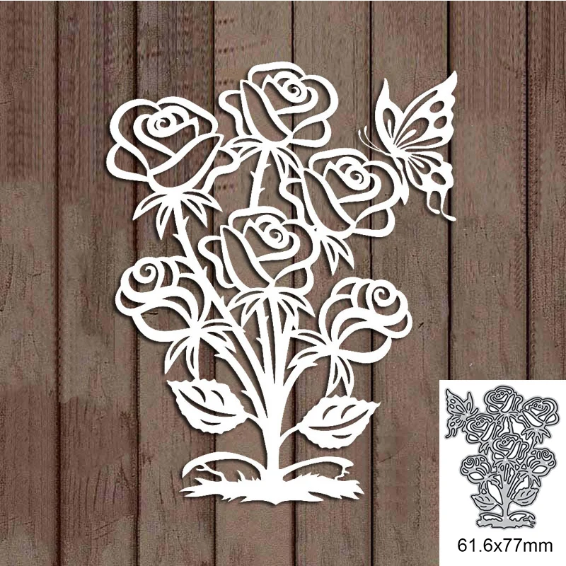 

Rose Flower Butterfly Metal Cutting Dies For DIY Scrapbook Cutting Die Paper Cards Embossed Decorative Craft Die Cut New