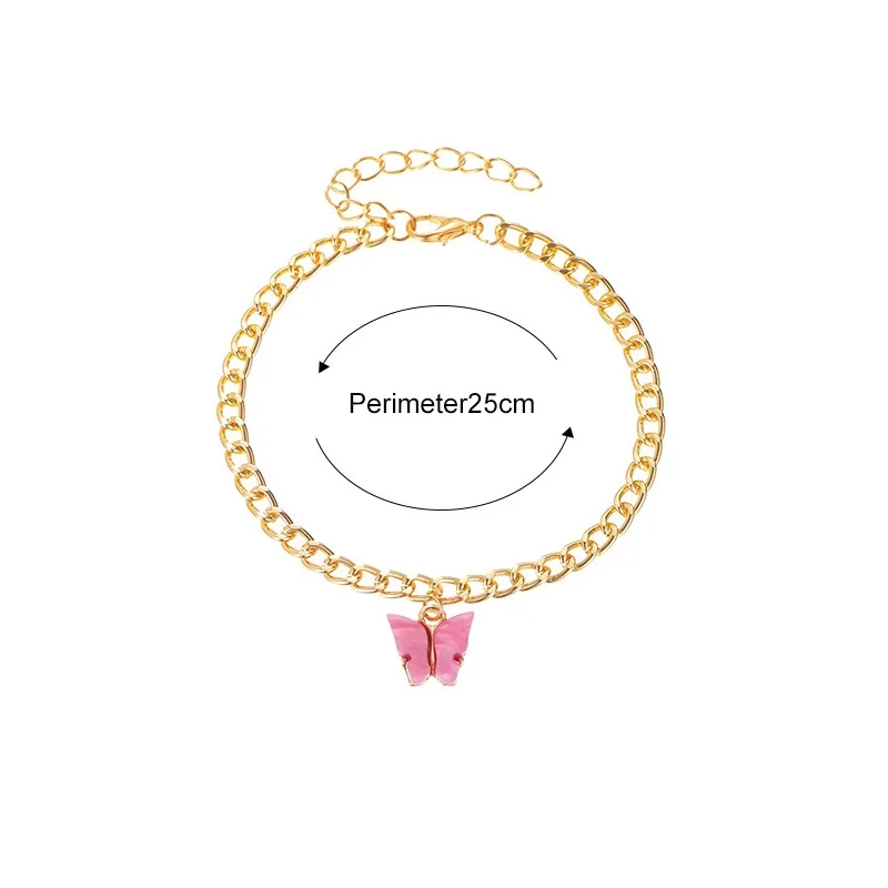 

Fashionable and lovely Acrylic Butterfly Pendant Anklet Gold Leg Chain Anklet Bracelet on Bohemian Beach Foot Jewelry