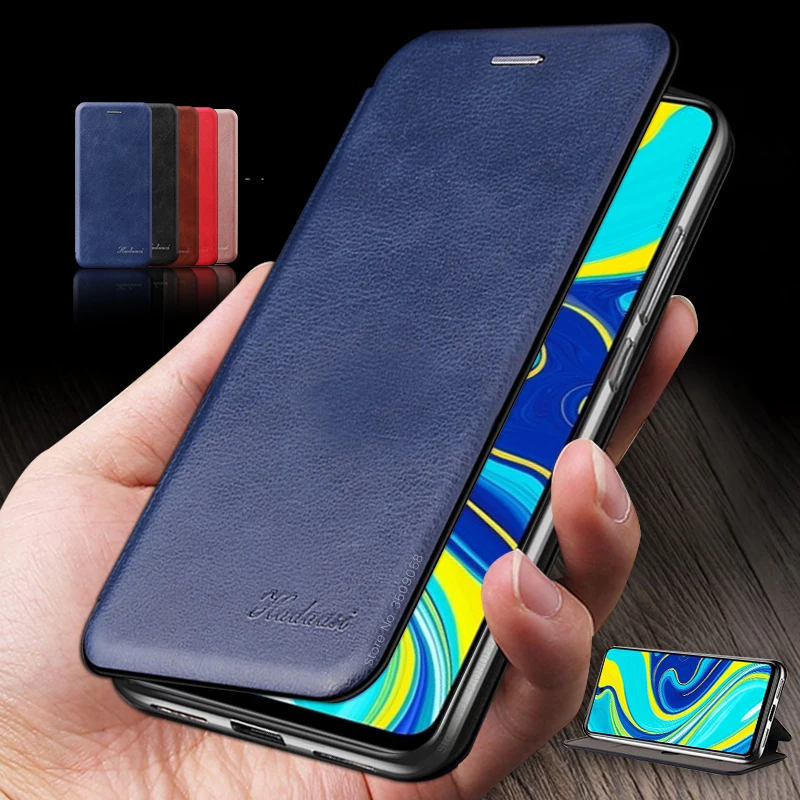 Кожаный флип чехол для xiaomi poco x3 mi note 10 9 lite se 9t a3 redmi 9c nfc 9a 9s 8 pro 8t 7 5 6 7a 8a с магнитной