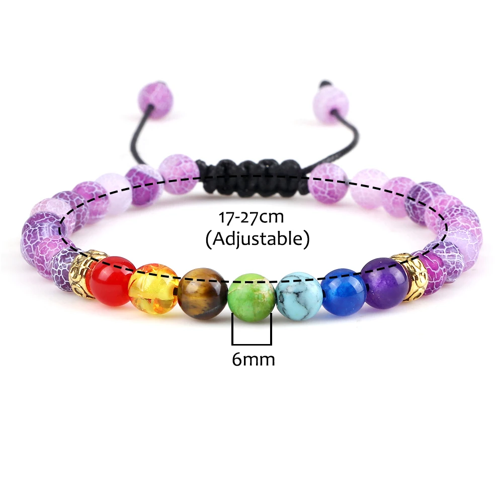Женский браслет из натурального камня 6 мм 7 чакр | Украшения и аксессуары
