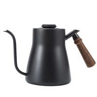 850ml drip kettle gooseneck tea kettle stainless steel wooden handle drip over coffee teakettles with thermometer tea pot