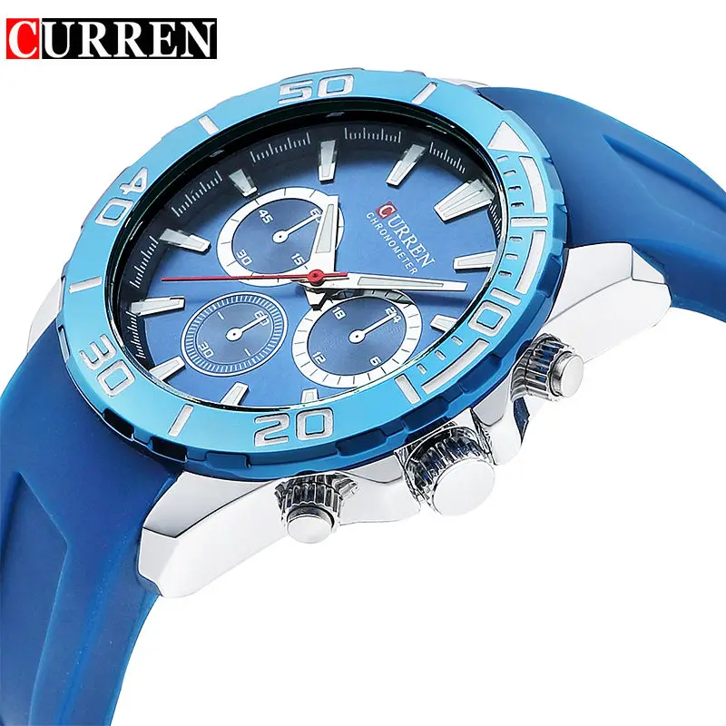 Часы наручные мужские с силиконовым ремешком роскошные модные деловые