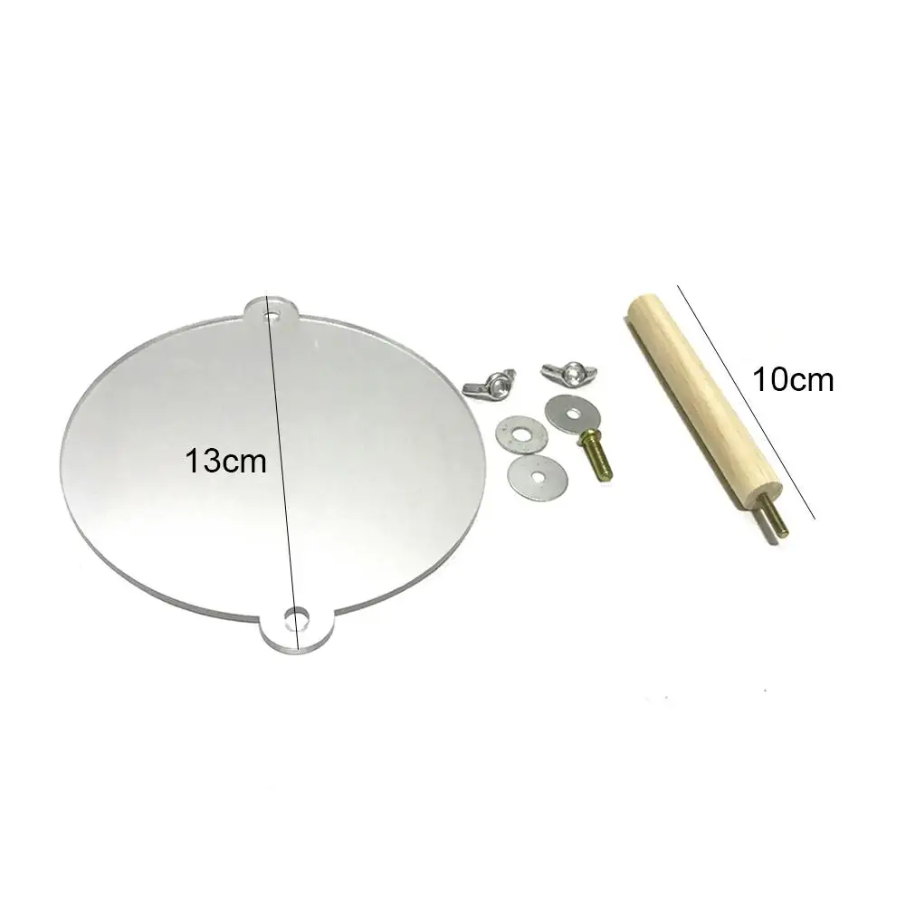 

Pet Bird Parrot Wooden Stand Perch Hanging Reflective Unique Design Mirror Cage Chew Bite-resisntant Toy Silver Durable Toy