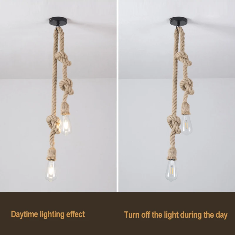 E27 винтажная креативная индивидуальная промышленная Лофт люстра из пенькового