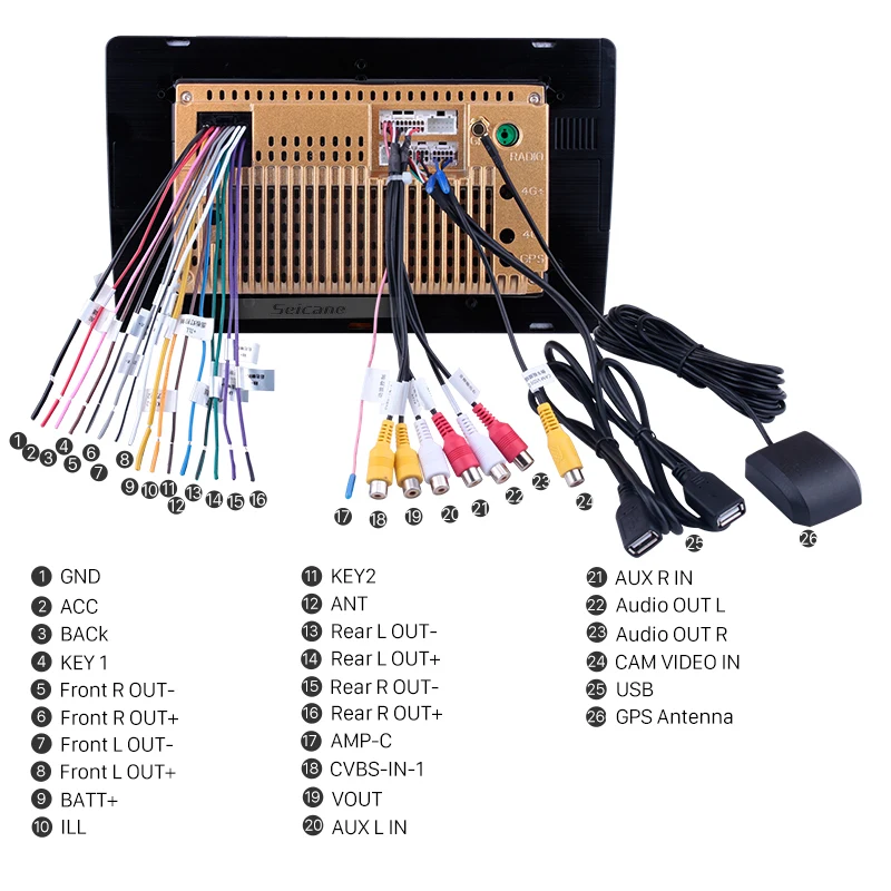Seicane Универсальный Android8.1 HD9 &quotАвтомобильный GPS Авторадио Bluetooth навигация