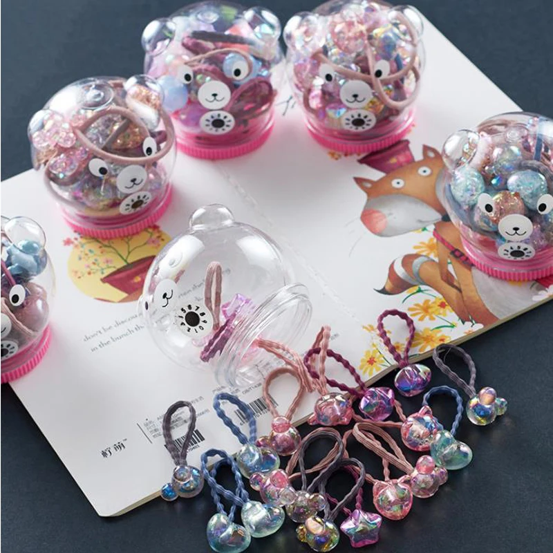 10 40 шт./корт. Детские аксессуары для волос мультяшный кролик медведь резинки в