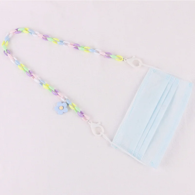 

5PCS New Double Button Mask Anti-lost Rope 58cm Resin Flower Mask Rope Chain Lanyard Universal Multi-color Multi-purpose Tools