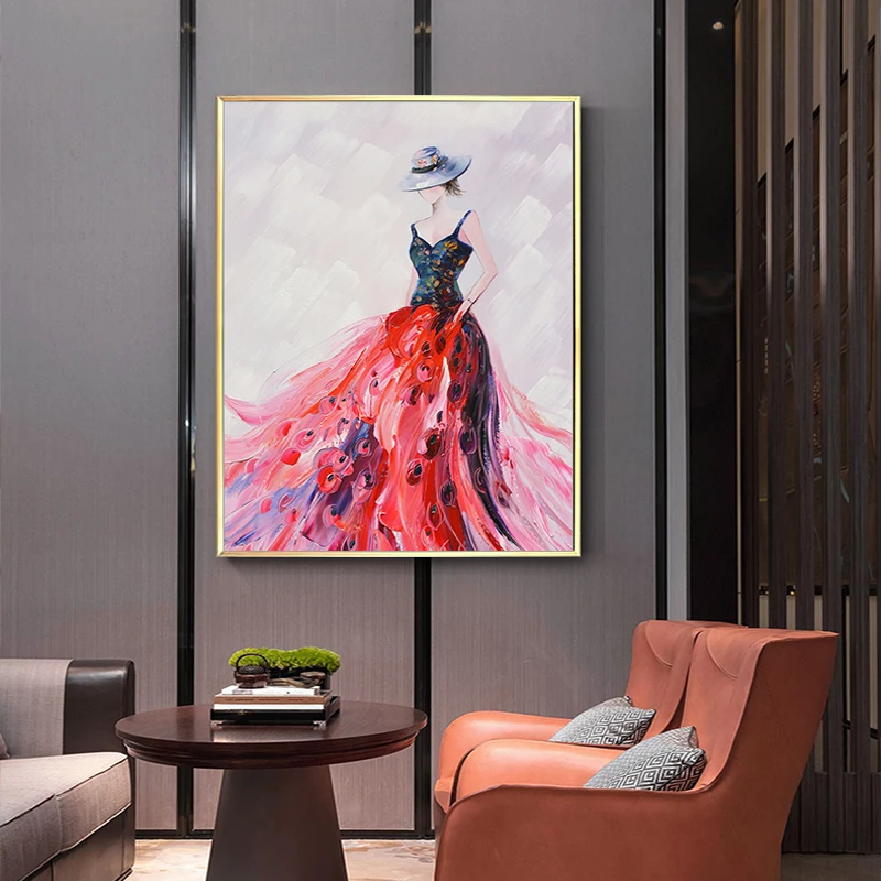 

Original Handmade Oil Painting Large Wall Art Abstract Canvas Art Hotel Living Room Decoration Home Decor Ballet Dress Beauty