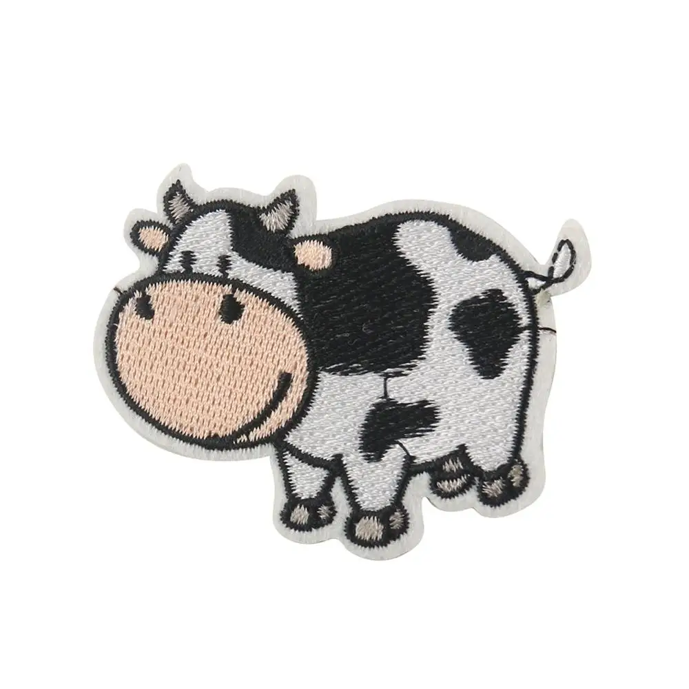 Cow Bovine moo Livestock Bull ox Oxen Farm Animal Cartoon Chidren Kids Embroidren Iron Patch/Logo Sew On Patch Clothes Bag T-Shirt Jeans Biker Badge Applique