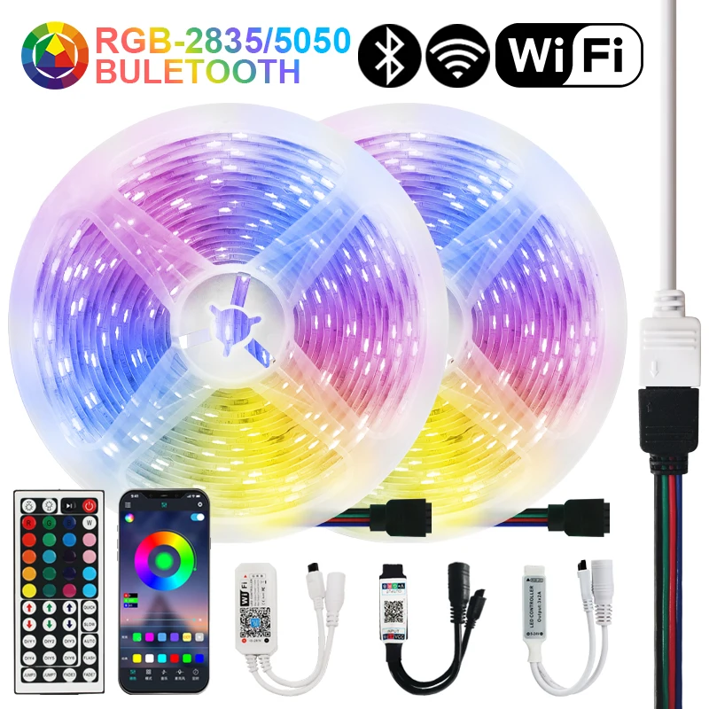 Светодиодная полоса освещения s 12 в Bluetooth LED RGB DC 5050 WiFi Luces SMD2835 Гибкая