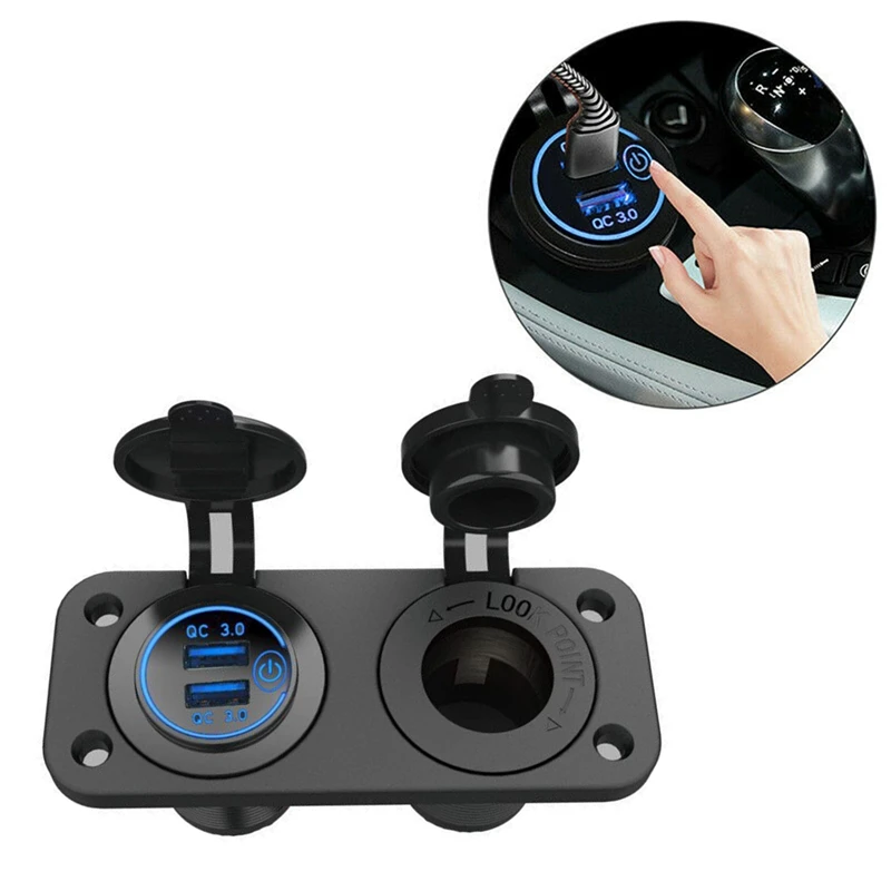 

Автомобильное зарядное устройство QC 3,0 с двумя портами USB, панель прикуривателя, разветвитель, вольтметр, независимый переключатель, автомо...