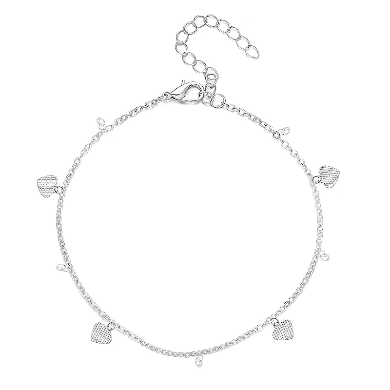 Браслеты на ногу женские блестящие анклеты с подвеской в виде морской звезды